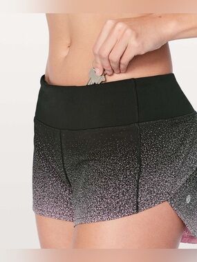 Lululemon | Speed Up Short 2.5" Ombre Speckle Stop Print Pink / Black - Size 4